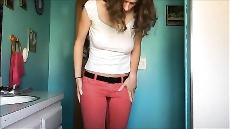 best of Jeans wetting herself blue peeing