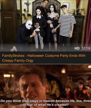 Halloween costume party with creepy