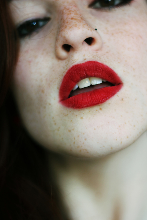 Lipstick red hair